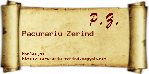 Pacurariu Zerind névjegykártya